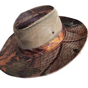 Camo Boonie Mesh Hat Hunting Fishing Hiking Camping Tree Leaf Camouflage Sun Cap